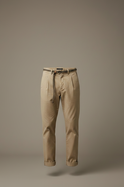 Pantalon Chino Beige Coton Décontracté Cordon Homme - vue 3