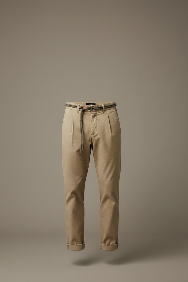 Pantalon Chino Beige Coton Décontracté Cordon Homme - vue 3