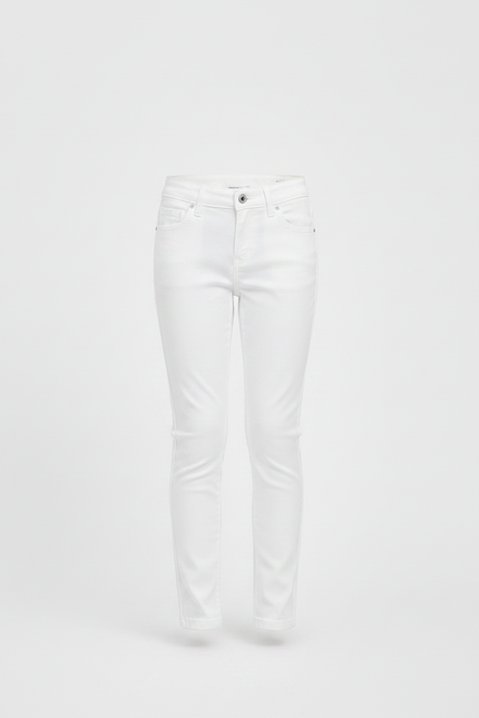 Pantalon Chino Blanc Skinny Coton Fille Uni - vue 3