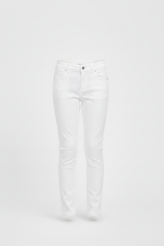 Pantalon Chino Blanc Skinny Coton Fille Uni - vue 3