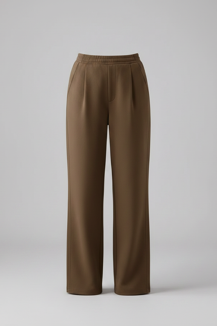 Pantalon Chino Marron Ample Fluide Décontracté Hiver - Polyester - vue 3