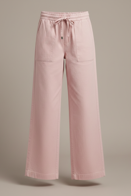 Pantalon Chino Rose Enfant Ample Cordon Décontracté - Coton - vue 3