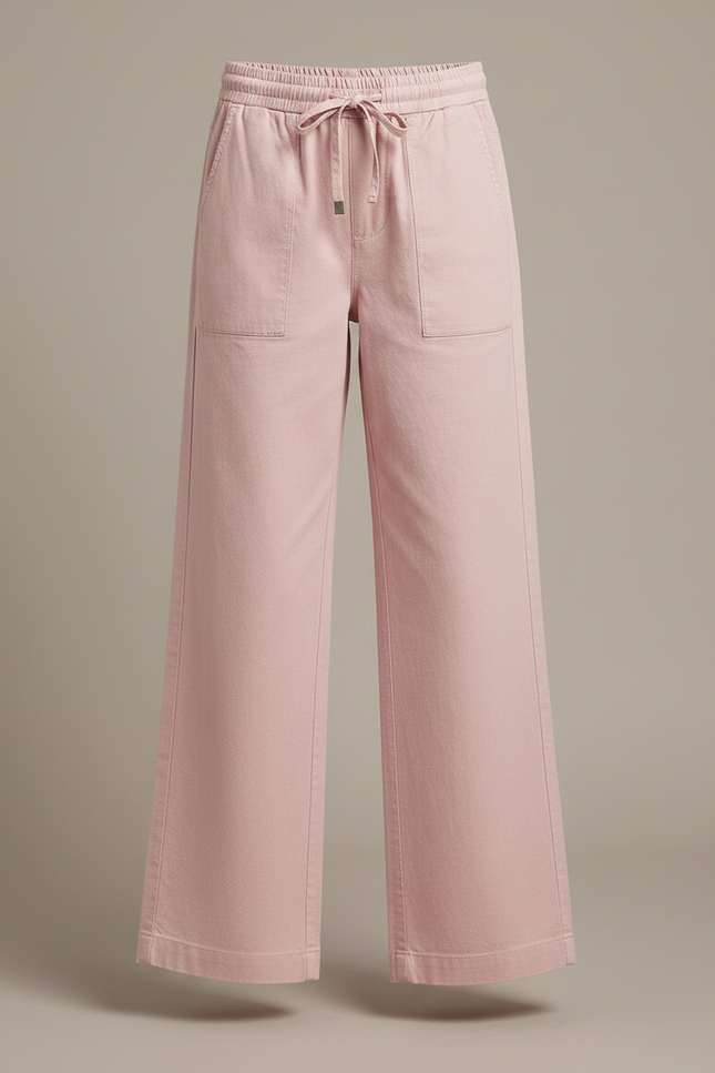 Pantalon Chino Rose Enfant Ample Cordon Décontracté - Coton - vue 3