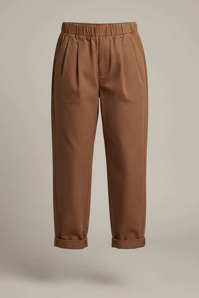 Pantalon Chino Marron Ample Coton Enfant - vue 3