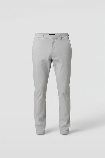 Pantalon Chino Gris Clair Slim Ajusté Décontracté - Gabardine - vue 3