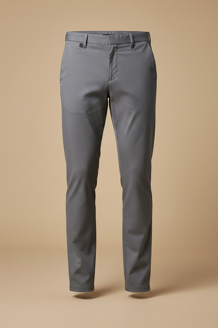 Pantalon Chino Gris Slim Coton Homme Élégant - vue 3