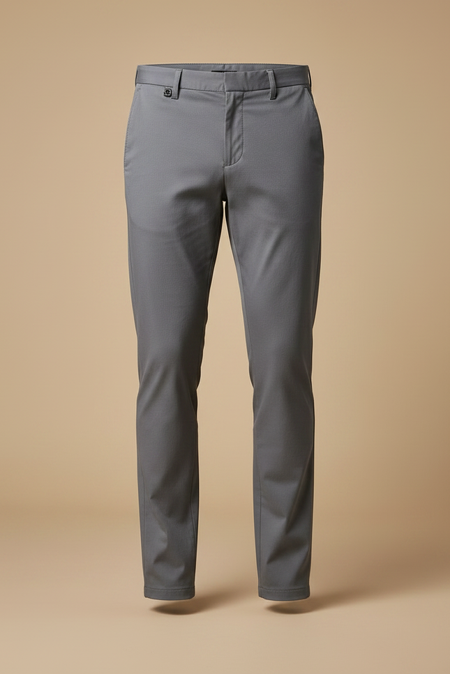 Pantalon Chino Gris Slim Coton Homme Élégant - vue 3
