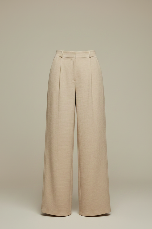 Pantalon Chino Beige Fluide Ample Élégant Femme - Viscose - vue 3