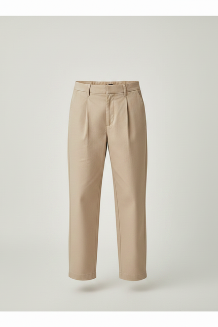 Pantalon Chino Beige Plissé Droit Décontracté Enfant - Gabardine - vue 3