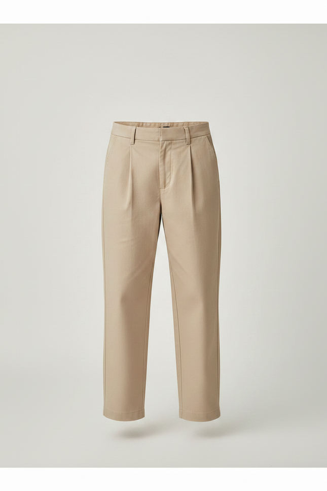 Pantalon Chino Beige Plissé Droit Décontracté Enfant - Gabardine - vue 3