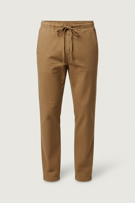 Pantalon Chino Taille Elastique Homme - Marron Gabardine - vue 3