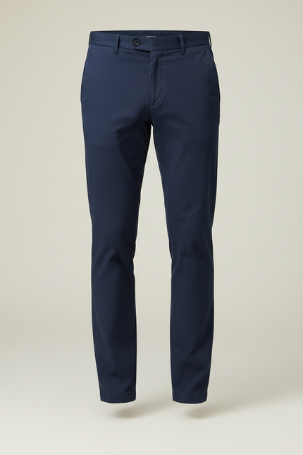 Pantalon Chino Bleu Marine Coton Droit Homme Décontracté - vue 3