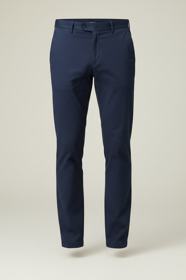 Pantalon Chino Bleu Marine Coton Droit Homme Décontracté - vue 3