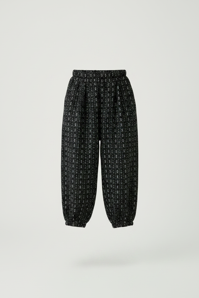 Pantalon Chino Noir Ample Imprimé Floral Fille - Tweed - vue 3