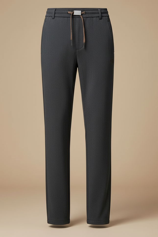 Pantalon Chino Homme Gris Droit Élégant Cordon - Gabardine - vue 3