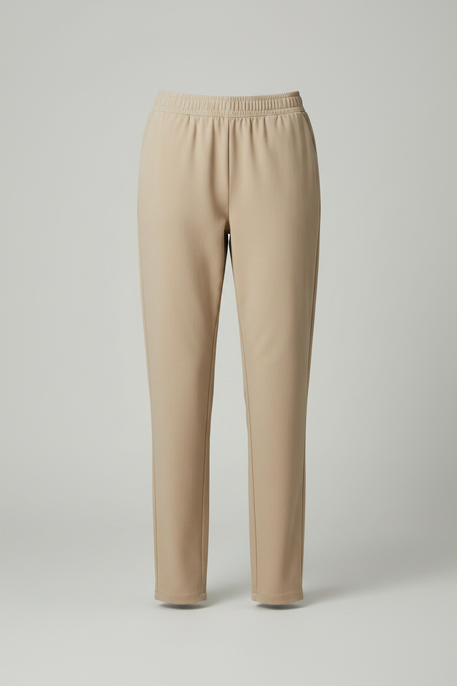 Pantalon Chino Beige Droit Taille Haute Décontracté Femme - Coton - vue 3