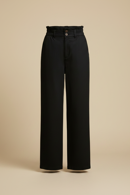 Pantalon Chino Fluide - Noir Gabardine - vue 3