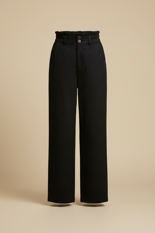 Pantalon Chino Fluide - Noir Gabardine - vue 3