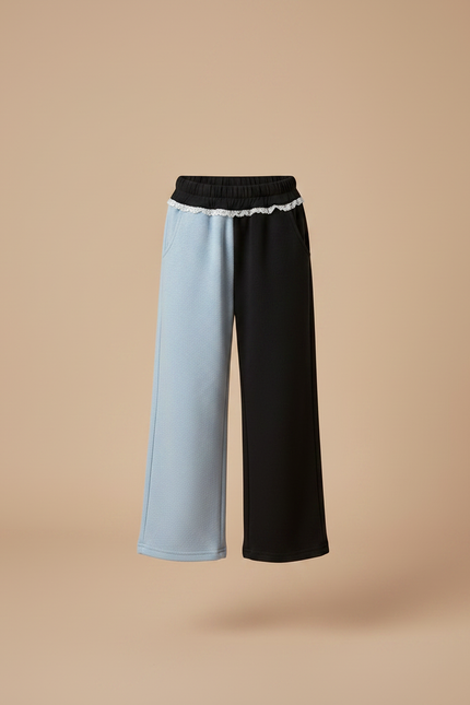 Pantalon Chino Bicolore Ample Fille Hiver Épais - Multicolore Molleton - vue 3