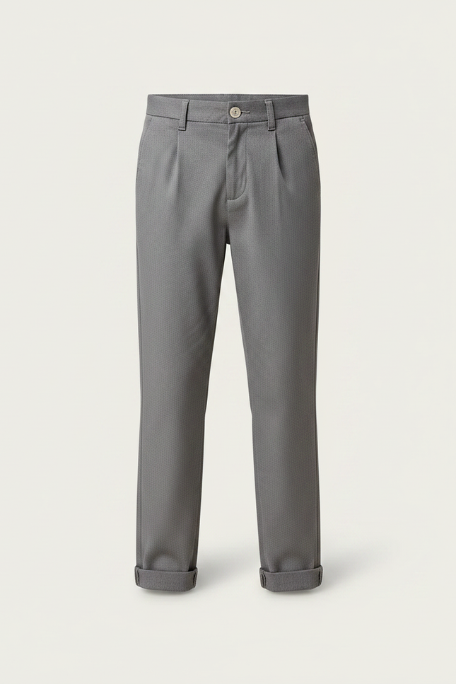 Pantalon Chino Gris Garçon Slim Coton Élégant - vue 3