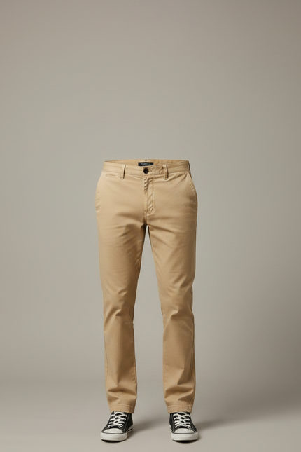Pantalon Chino Slim Coton Stretch - Beige - vue 3