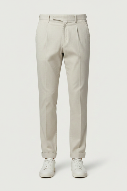 Chino Pantalon Blanc Homme - Beige Gabardine - vue 3
