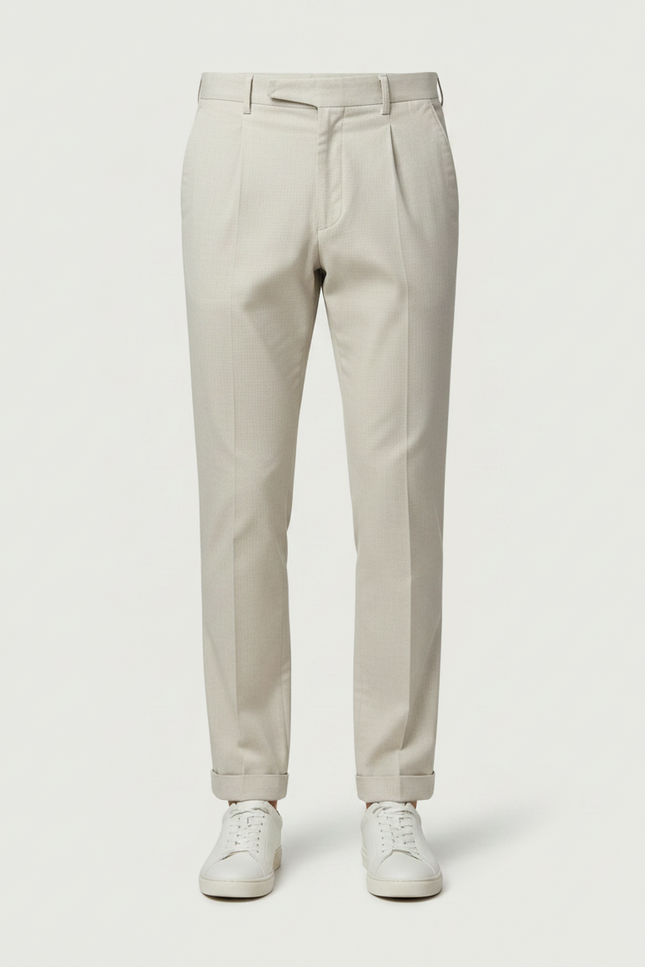 Chino Pantalon Blanc Homme - Beige Gabardine - vue 3