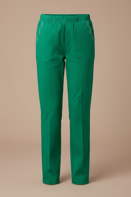 Pantalon Chino Vert Droit Coton Enfant Décontracté - vue 3