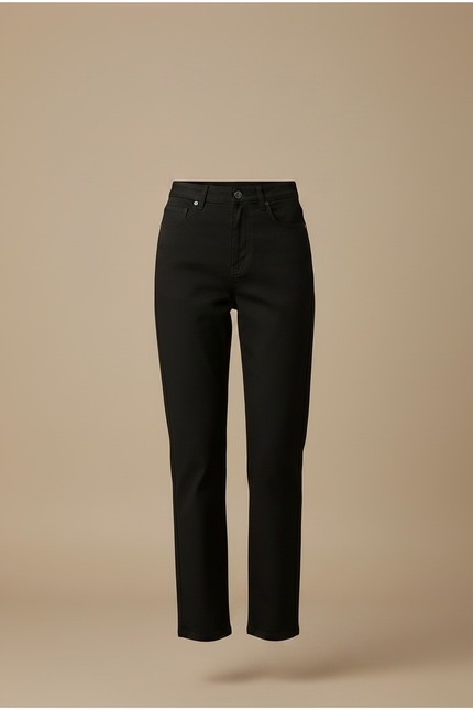 Pantalon Chino Noir Droit Coton Confortable Femme - vue 3