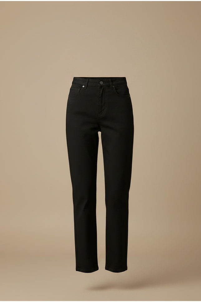 Pantalon Chino Noir Droit Coton Confortable Femme - vue 3