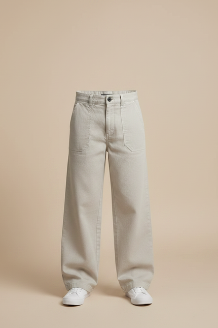 Pantalon Chino Garçon Beige Large - Gris Toile - vue 3