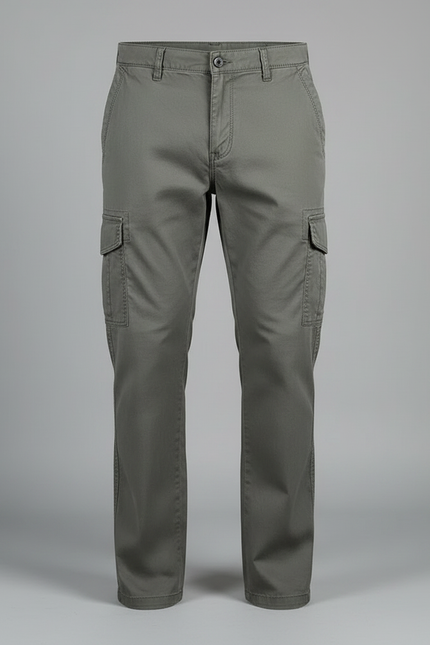 Pantalon Chino Homme Coton Cargo Kaki Décontracté - vue 3